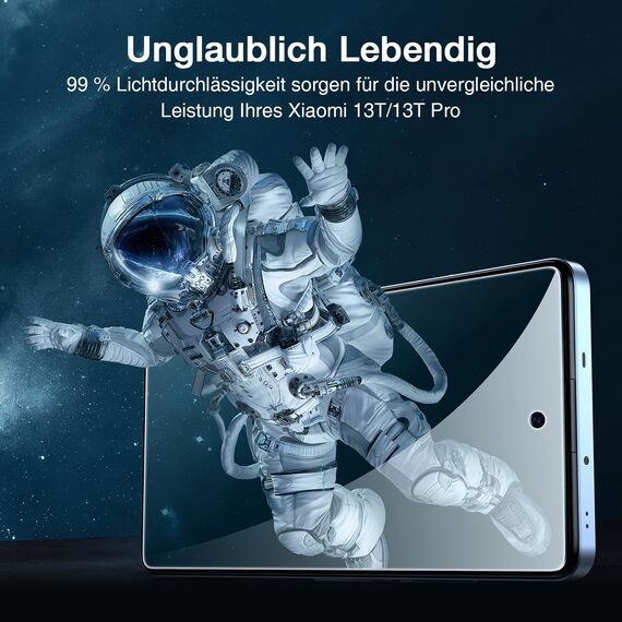 LK Schutzfolie Panzer Schutz Glas Kompatibel mit Xiaomi 13T/13T Pro, 9H Härte Schutzglas, 0.30mm Ultra Klar Displayfolie, Blasenfreie, 2 Kameraschutz und 2 SchutzGlas