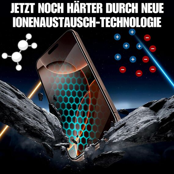 XeloTech Premium-Schutzglas für iPhone 16 Pro MAX - Aus Panzerglas - Automatische Ausrichtung mit neuer Antistaub-Schablone, 2 Gläser, Extra Hart als 9H+