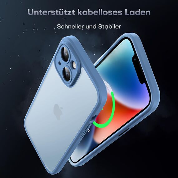 TOCOL für iPhone 14 Hülle, Vollständiger Kameraschutz Stoßfest Kratzfest Handyhülle für iPhone 14 Case, Hellblau