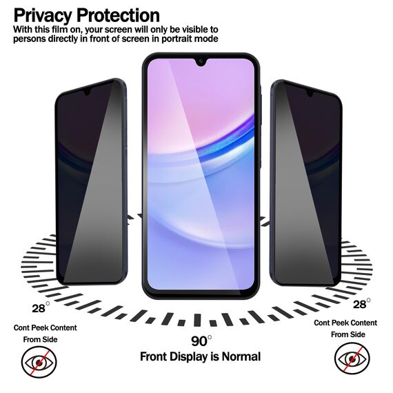 RKINC 3 Stück, Sichtschutz Panzerglas für Samsung Galaxy A16, Anti-Spähen Panzer Schutz Glas HD Displayschutzfolie, 0,33 mm kratzfest, splitterfrei, blasenfre