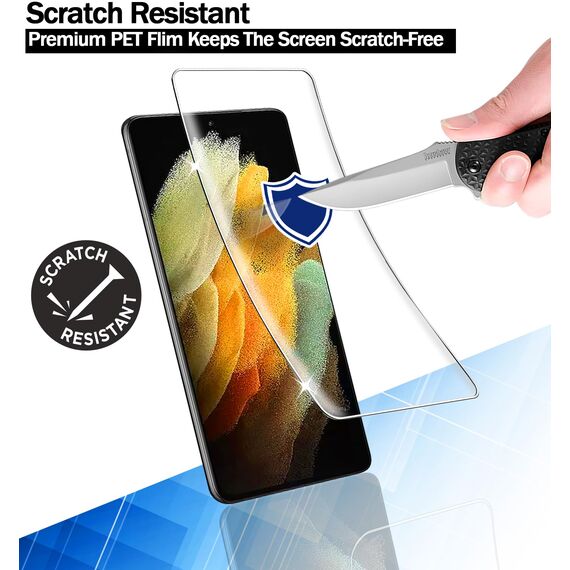 RKINC [2 Stück Schutzfolie für Samsung Galaxy S22 Ultra, Screen Protector[Nicht-Glas] Displayschutz, Vollständige 4D-Gewölbte Fingerabdruck-ID Displayfolie, HD Klar