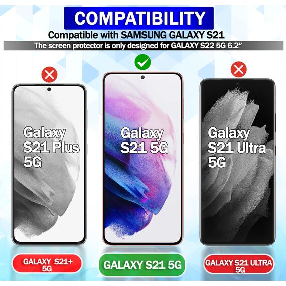 RKINC 2 Stück, Panzerglas Schutz Glas für Samsung Galaxy S21 5G, Entsperren per Fingerabdruck Panzer HD Displayschutzfolie, 0,33 mm kratzfest, splitterfrei, blasenfrei, lebenslangeGarantie