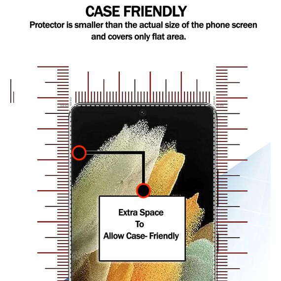 RKINC [2 Stück Schutzfolie für Samsung Galaxy S21 Ultra, Screen Protector[Nicht-Glas] Displayschutz, Vollständige 4D-Gewölbte Fingerabdruck-ID Displayfolie, HD Klar