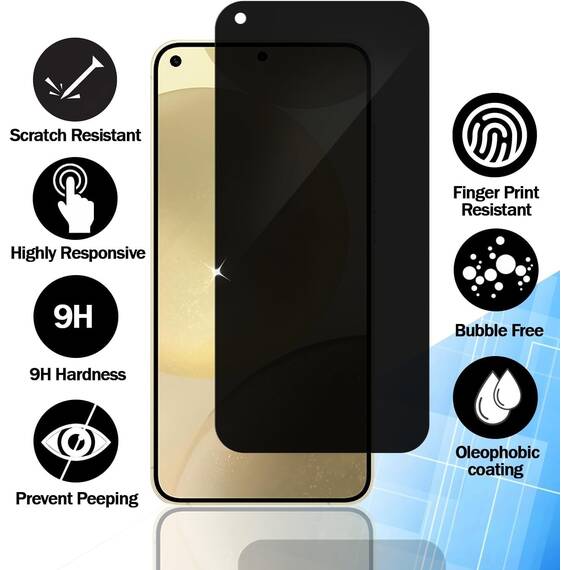 RKINC 3 Stück, Sichtschutz Panzerglas für Samsung Galaxy A21s, Anti-Spähen Panzer Schutz Glas HD Displayschutzfolie, 0,33 mm kratzfest, splitterfrei, blasenfre