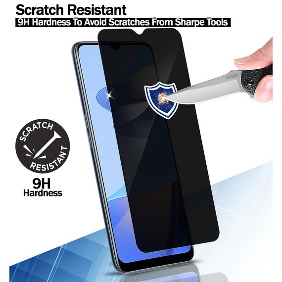 RKINC 3 Stück, Sichtschutz Panzerglas für Samsung Galaxy A12, Anti-Spähen Panzer Schutz Glas HD Displayschutzfolie, 0,33 mm kratzfest, splitterfrei, blasenfre