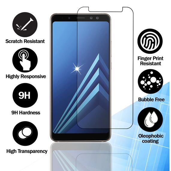 RKINC 3 Stück, Panzerglas Schutz Glas für Samsung Galaxy A6 (SM-A600F), Panzer HD Displayschutzfolie, 0,33 mm kratzfest, splitterfrei, blasenfrei, lebenslangeGarantie