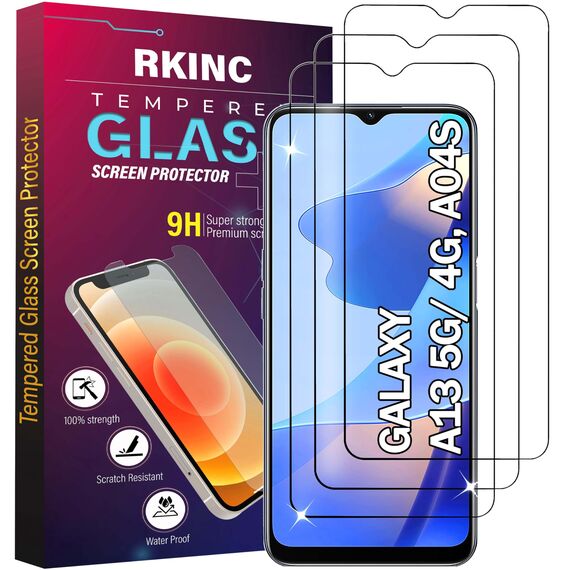 RKINC 3 Stück, Panzerglas Schutz Glas für Samsung Galaxy A13 5G, A13 4G, A04s, Panzer HD Displayschutzfolie, 0,33 mm kratzfest, splitterfrei, blasenfrei
