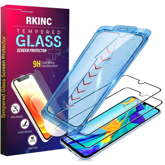 RKINC 2 Stück Panzerglas Schutz Glas für Samsung Galaxy A16 [Automatische Installation] Panzer HD [10X Militärschutz] Displayschutzfolie kratzfest, splitterfrei, blasenfrei