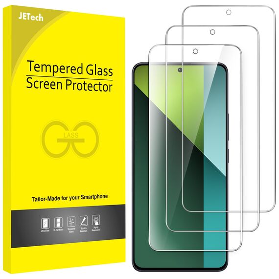 JETech Schutzfolie für Xiaomi Redmi Note 13 Pro 5G, 9H Gehärtete Glas Displayschutz, Anti-Kratzer, HD Klar, 3 Stück