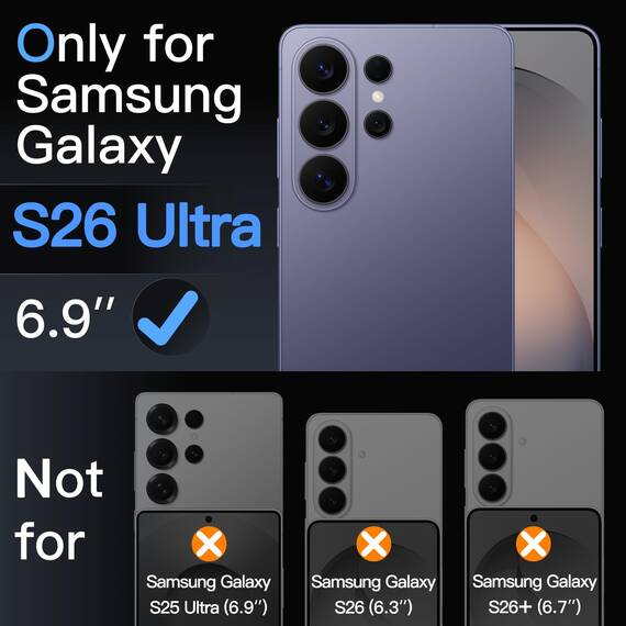 JETech Schutzfolie für Samsung Galaxy S26 Ultra, 9H Gehärtete Glas Displayschutz mit Einfache Installationswerkzeug, Fingerabdruck ID Kompatibel, HD Klar, 3 Stück