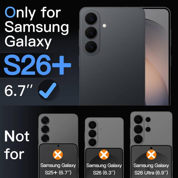 JETech Schutzfolie für Samsung Galaxy S26 Plus, 9H Gehärtete Glas Displayschutz mit Einfache Installationswerkzeug, Fingerabdruck ID Kompatibel, HD Klar, 3 Stück