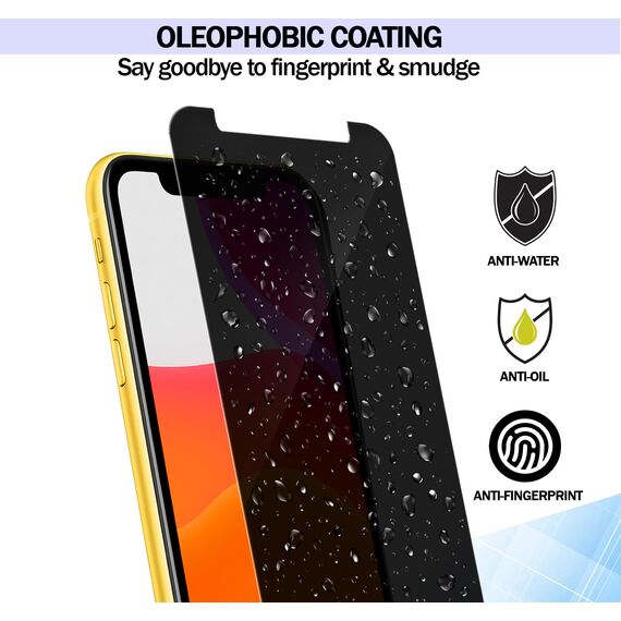 RKINC 3 Stück, Sichtschutz Panzerglas für iPhone 11 / iPhone XR 6.1-Inch, Anti-Spähen Panzer Schutz Glas HD Displayschutzfolie, 0,33 mm kratzfest, splitterfrei, blasenfre