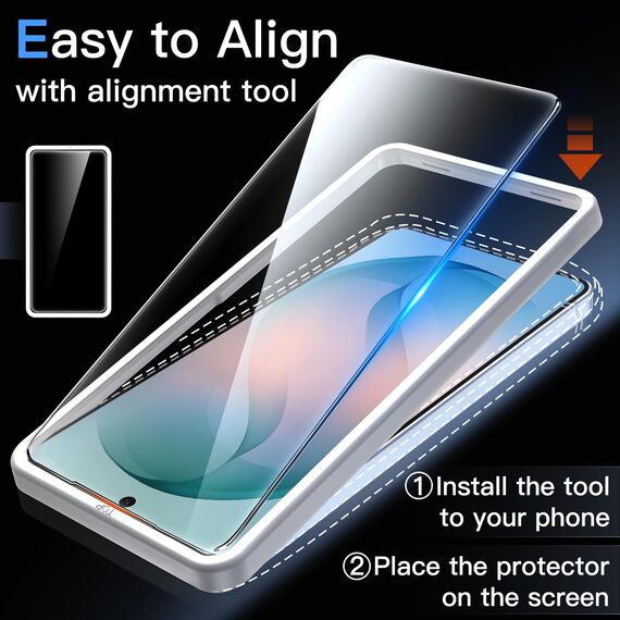 JETech Schutzfolie für Samsung Galaxy S26, 9H Gehärtete Glas Displayschutz mit Einfache Installationswerkzeug, Fingerabdruck ID Kompatibel, HD Klar, 3 Stück