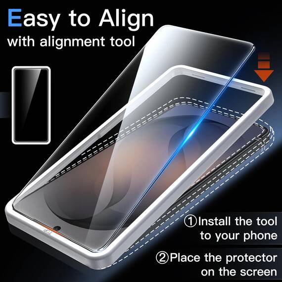 JETech Schutzfolie für Samsung Galaxy S26 Plus, 9H Gehärtete Glas Displayschutz mit Einfache Installationswerkzeug, Fingerabdruck ID Kompatibel, HD Klar, 3 Stück