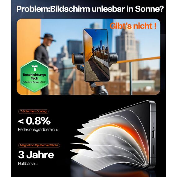 TORRAS OrigArmor AR für Samsung Galaxy S26 Ultra für Panzerglas [Perfekte Passform&100% Blendschutz], Militärstandard Bruchsichere Folie für S26 Ultra 9H+ Glas, 0 Fehler Montage, Kompatibel mit Hülle