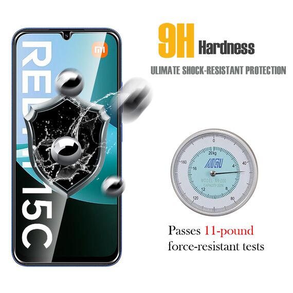 WFTE [2 Stück Schutzfolie für Xiaomi Redmi 15C 4G/5G/Xiaomi Poco C85 Panzerglas Glasfolie 9H Härte, Anti-Kratzen, Anti-Bläschen Displayschutzfolien Panzer Schutz Glas für Redmi 15C