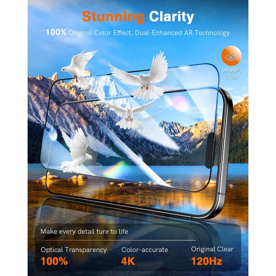 LK für iPhone 15 Pro für Panzerglas, Staubfrei [Full Screen] Auto-Installation Schutzglas [9H TOP Härte] Stoßfest Kratzfest Anti-Bläschen Anti-Fingerabdruck, Kompatibel mit Hülle, 2 Stück