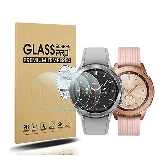 Diruite 4-Stück Schutzfolie für Samsung Galaxy Watch 4 Classic 42mm Displayschutzfolie,Anti-Kratzen HD Gehärtetes Glas Schutz Glas Displayschutz