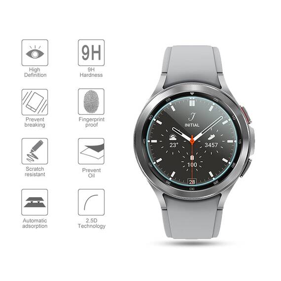 Diruite 4-Stück Schutzfolie für Samsung Galaxy Watch 4 Classic 42mm Displayschutzfolie,Anti-Kratzen HD Gehärtetes Glas Schutz Glas Displayschutz