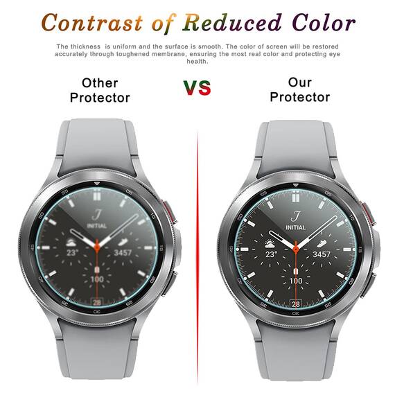 Diruite 4-Stück Schutzfolie für Samsung Galaxy Watch 4 Classic 42mm Displayschutzfolie,Anti-Kratzen HD Gehärtetes Glas Schutz Glas Displayschutz