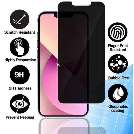 RKINC 3 Stück, Sichtschutz Panzerglas für iPhone 13 Mini 5.4-Inch, Anti-Spähen Panzer Schutz Glas HD Displayschutzfolie, 0,33 mm kratzfest, splitterfrei, blasenfre