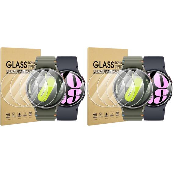 Diruite 4-Stück Schutzfolie für Samsung Galaxy Watch 7/6/5/4 44mm Displayschutzfolie,Anti-Kratzen HD Gehärtetes Glas Schutz Glas Displayschutz(Durchmesser 41mm) (Packung mit 2)
