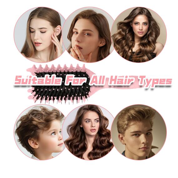 Longyier Lockenbürste, Locken mit Zinken definieren Stylingbürste, zum Kämmen und Formen von Männer- und Frauenlocken, um Ziehen und Lockenablösung zu reduzieren (Rosa)