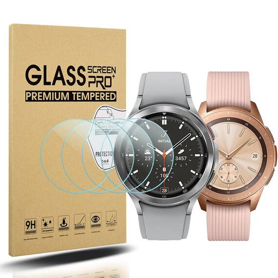 Diruite 4-Stück Schutzfolie für Samsung Galaxy Watch 4 Classic 42mm Displayschutzfolie,Anti-Kratzen HD Gehärtetes Glas Schutz Glas Displayschutz