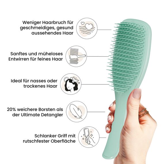 Tangle Teezer Ultimate Detangler Haarbürste für Coloriertes, Feines & Dünnes Haar – Sanfte Zweistufige Borsten Reduzieren Haarbruch & Ziehen – Sanft zu Empfindlichem Haar – Dunkles Petrol