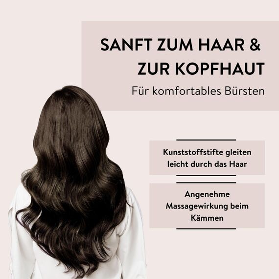 PARSA Beauty Trend Line Haarbürste lang/schmal (Schwarz) mit Kunststoffpins – Allround Bürste Haare für das tägliche Haarstyling – Haarbürste ohne Ziepen