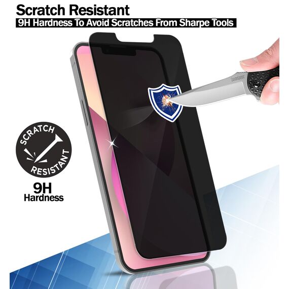 RKINC 3 Stück, Sichtschutz Panzerglas für iPhone 13, 13 Pro, 14, Anti-Spähen Panzer Schutz Glas HD Displayschutzfolie, 0,33 mm kratzfest, splitterfrei, blasenfre