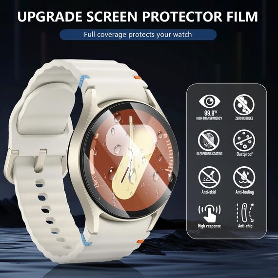Diruite 4-Stück Schutzfolie für Samsung Galaxy Watch 7 40mm Displayschutzfolie,Anti-Kratzen HD Gehärtetes Glas Schutz Glas Displayschutz