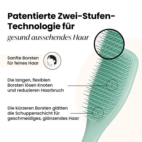 Tangle Teezer Ultimate Detangler Haarbürste für Coloriertes, Feines & Dünnes Haar – Sanfte Zweistufige Borsten Reduzieren Haarbruch & Ziehen – Sanft zu Empfindlichem Haar – Dunkles Petrol