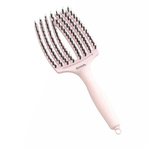 Olivia Garden Fingerbrush Care Iconic - Large - Pastel Pink - Detangler Bürste mit Wildschweinborsten & Nylon für gesundes und glänzendes Haar