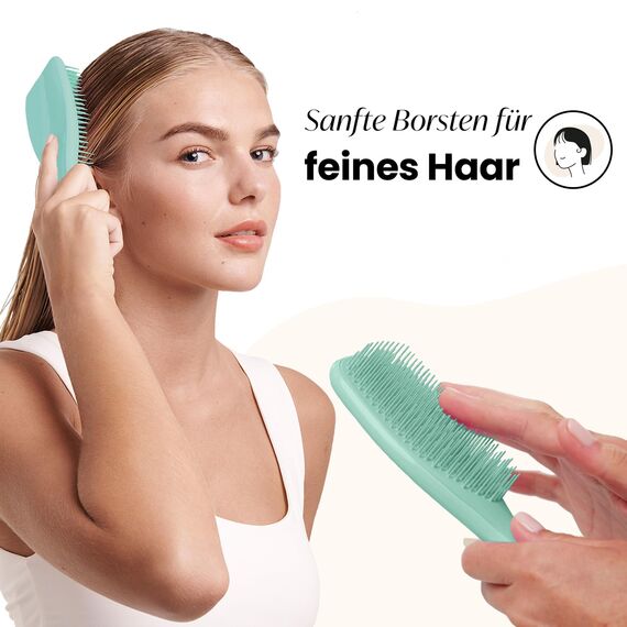 Tangle Teezer Ultimate Detangler Haarbürste für Coloriertes, Feines & Dünnes Haar – Sanfte Zweistufige Borsten Reduzieren Haarbruch & Ziehen – Sanft zu Empfindlichem Haar – Dunkles Petrol