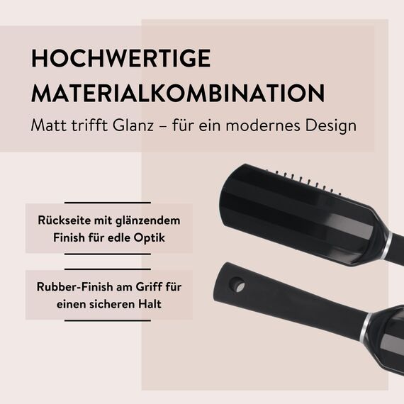 PARSA Beauty Trend Line Haarbürste lang/schmal (Schwarz) mit Kunststoffpins – Allround Bürste Haare für das tägliche Haarstyling – Haarbürste ohne Ziepen