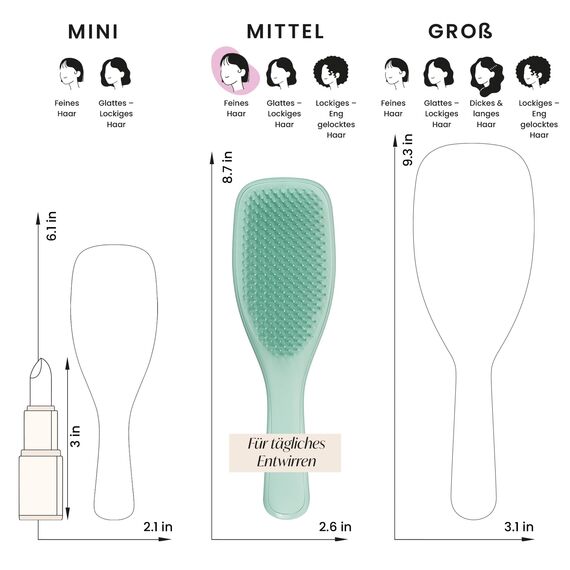 Tangle Teezer Ultimate Detangler Haarbürste für Coloriertes, Feines & Dünnes Haar – Sanfte Zweistufige Borsten Reduzieren Haarbruch & Ziehen – Sanft zu Empfindlichem Haar – Dunkles Petrol