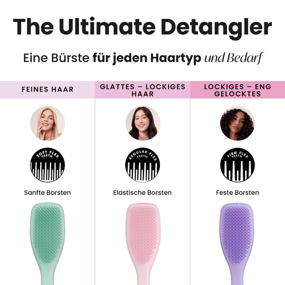 Tangle Teezer Ultimate Detangler Haarbürste für Coloriertes, Feines & Dünnes Haar – Sanfte Zweistufige Borsten Reduzieren Haarbruch & Ziehen – Sanft zu Empfindlichem Haar – Dunkles Petrol