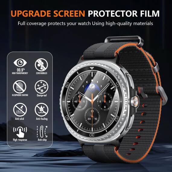 Diruite 4-Stück Schutzfolie für Samsung Galaxy Watch 8 Classic 46mm Displayschutzfolie,Anti-Kratzen HD Gehärtetes Glas Schutz Glas Displayschutz