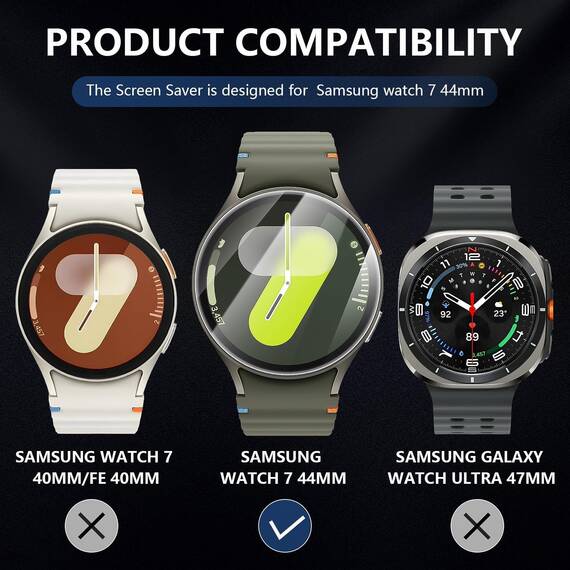 Diruite 4-Stück Schutzfolie für Samsung Galaxy Watch 7 44mm Displayschutzfolie,Anti-Kratzen HD Gehärtetes Glas Schutz Glas Displayschutz