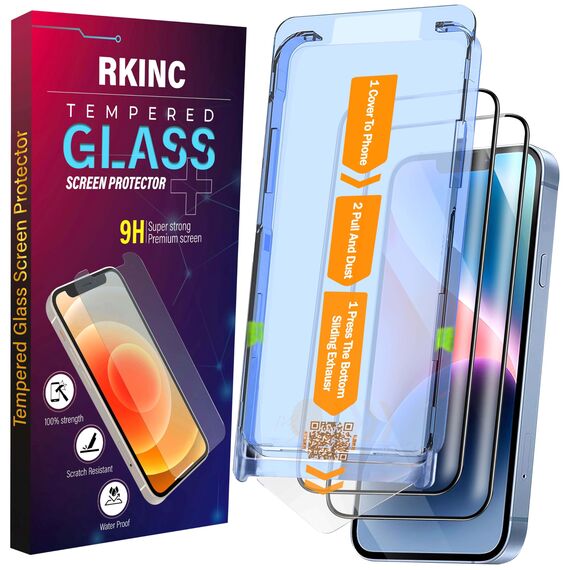 RKINC 2 Stück Panzerglas Schutz Glas für iPhone 13 Pro Max, 14 Plus 6.7 Inch, [Automatische Installation] Panzer HD [10X Militärschutz] Displayschutzfolie kratzfest, splitterfrei, blasenfrei