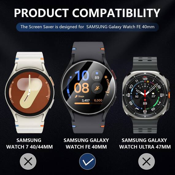 Diruite 4-Stück Schutzfolie für Samsung Galaxy Watch FE 40mm Displayschutzfolie,Anti-Kratzen HD Gehärtetes Glas Schutz Glas Displayschutz