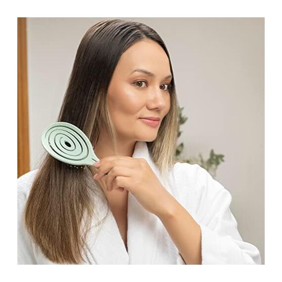 Ninabella Haarbürste ohne Ziepen - Bürste für Damen und Herren - Detangler Bürste auch für Locken & Lange Haare - Entwirrbürste Haarbürsten - Grün
