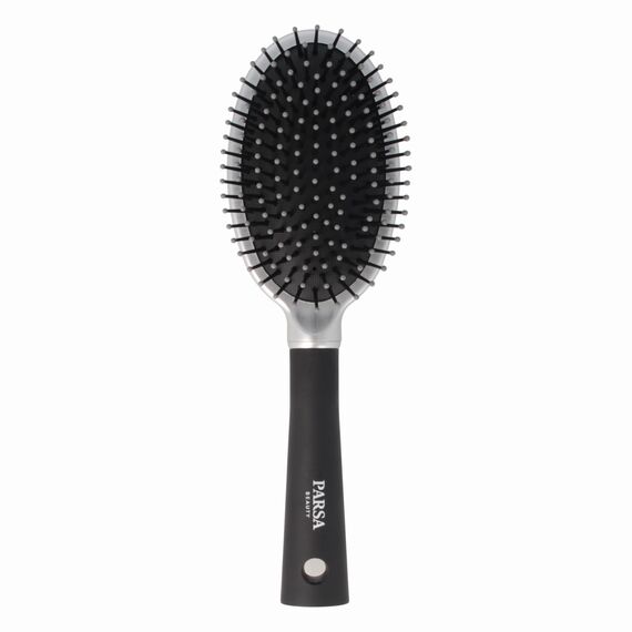 PARSA Beauty Trend Line Haarbürste oval (Silber) mit Kunststoffpins – Allround Bürste Haare für das tägliche Haarstyling – Haarbürste ohne Ziepen