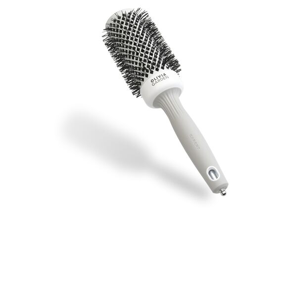 Olivia Garden Expert Blowout Shine - White & Grey - 45 - Keramikbeschichtete Rundbürste für geschmeidiges Ausblasen, krausfreies Haar & strahlenden Glanz