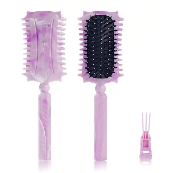 Longyier Lockenbürste, Locken mit Zinken definieren Stylingbürste, zum Kämmen und Formen von Männer- und Frauenlocken, um Ziehen und Lockenablösung zu reduzieren (Marmor Lila)