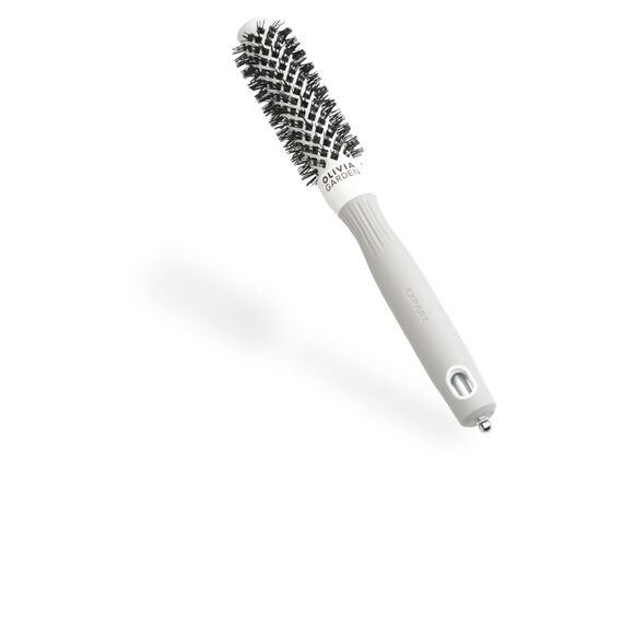 Olivia Garden Expert Blowout Shine - White & Grey - 20 - Keramikbeschichtete Rundbürste für geschmeidiges Ausblasen, krausfreies Haar & strahlenden Glanz