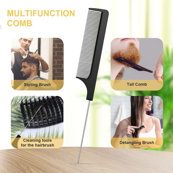 URAQT Haarbürste, Profi Entwirrungsbürste mit Griff, Haarbürste ohne Ziepen, Wildschweinborsten Haarstyling Bürste für Locken Lange Feine Dicke Lockige Haare (L-schwarz+gold)