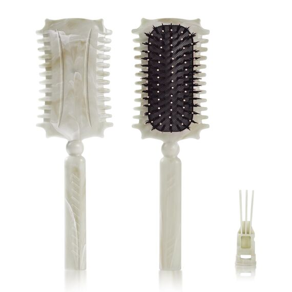 Longyier Lockenbürste, Locken mit Zinken definieren Stylingbürste, zum Kämmen und Formen von Männer- und Frauenlocken, um Ziehen und Lockenablösung zu reduzieren (Marmor Beige)