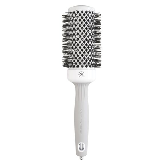 Olivia Garden Expert Blowout Shine - White & Grey - 45 - Keramikbeschichtete Rundbürste für geschmeidiges Ausblasen, krausfreies Haar & strahlenden Glanz